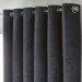 Chenille Blackout Ring Top Eyelet Curtains Charcoal